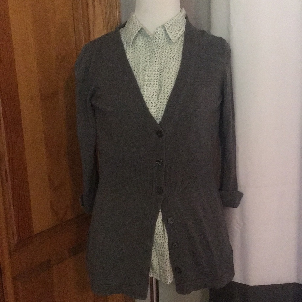 Grey The Limited cinched waist cardigan